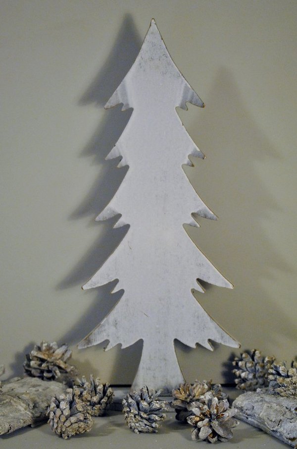 Weihnachtsbaum Holz antik grey-wash 39cm