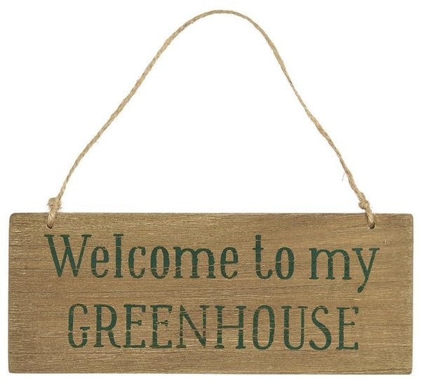 Ib Laursen Holzschild Welcome to my Greenhouse